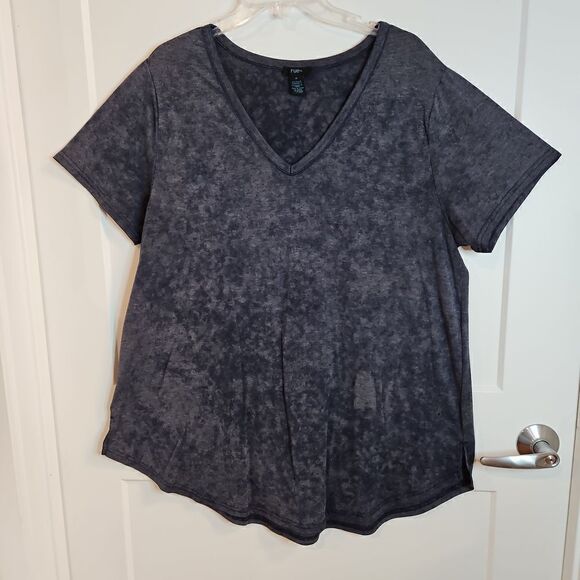 🌹Blue V Neck Tee Shirt sz 1X - Picture 4 of 6